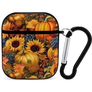 Kleurrijke Cornucopia Fall Leuke Case voor AirPods 2 & 1 Schokbestendige Beschermende Hoofdtelefoon Gevallen Cover Met Sleutelhanger Voor Mannen Vrouwen