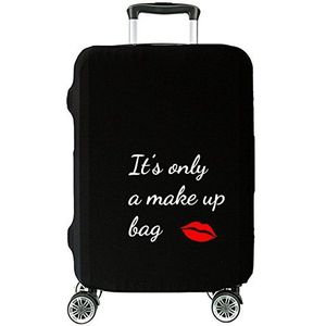 Zeer elastische hoes voor reiskoffer, beschermhoes, kofferhoes, kofferhoes, zwart met patroon S, klein, 18""-22"" [083], It's Only A Make-up Bag, S: Klien 18""-22