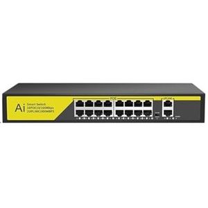 SOEWGAIJI Poe Switch 48V 4/8/16-Port Ethernet 10/100Mbps IEEE 802.3AF/AT (Kleur: 16-poorts poë)