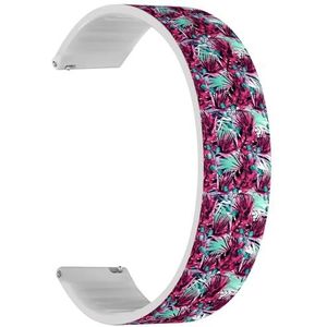 RYANUKA Solo Loop band compatibel met Ticwatch Pro 3 Ultra GPS/Pro 3 GPS/Pro 4G LTE / E2 / S2 (Cool Nice Paars Roze Retro) Quick-Release 22 mm rekbare siliconen band band accessoire, Siliconen, Geen