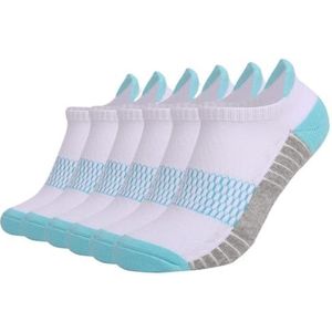 Hardloopsokken for dames en heren Ademende sportsokken met dempende ondersteuning Vochtafvoerende sportsokken for marathon, sportschool en training - Anti-blaar hardloopsokken for prestaties(6 Pairs L