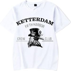 Six of Crows T-shirts Mannen Dames Mode Tee Jongens Meisjes Cool Korte Mouw Shirt Casual Zomer Kleding, Wit, S