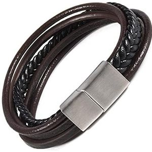 Armbanden Sieraden Klassiek Geweven Meerlaags Zwart Bruin Lederen Armband voor Mannen Vrouwen Charme Gevlochten Zwart