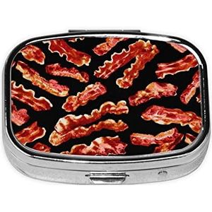 Mini vierkante pillendoos, medicijnorganisator, draagbare EHBO-doos, reispillendoos met 2 vakken, kleine pillendoos voor zak of portemonnee