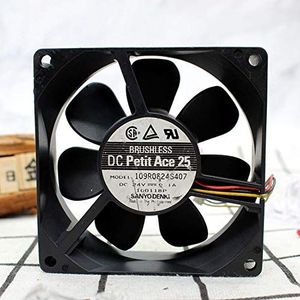 109R0824S407 8025 DC24V 0.1A 8CM 3pin inverter silent cooling fan