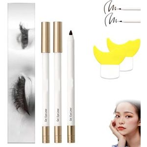 Non-Smudging Waterproof Long-Lasting Eyeliner Pencil,Eyeliner Stick Drying Lastin, Long Lasting Eyeliner 24 Hour Waterproof,Eye Liner Waterproof Smudge Proof Pencil With Sharpener (2 Pcs)