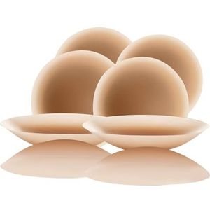 2/4 paar siliconen tepelhoezen voor dames, zelfklevende en herbruikbare tepelhoezen, herbruikbare tepelstickers, borststickers voor tepels, huidkleurig beige, Every Size