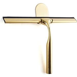 Douchewisser roestvrij staal gouden badkamerwisser brede glastrekker douche [9,8''] siliconen douche met houder boren