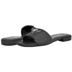 GUESS Dames getemde platte sandaal, zwart, 6.5 UK, Zwart, 39.5 EU