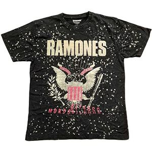 Ramones T-shirt Eagle Band Logo Officiële Unisex Tie Dye, Wit, XXL
