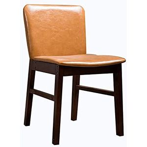 GEIRONV Kunstleer Eetkamerstoel,Koffieshop Melktheewinkel Home Vrijetijdsstoel met Armleuningen Rugleuning Receptie Stoel Eetstoelen (Color : Orange, Size : Dust color)