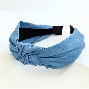 Hoofdbanden Voor Dames Denim Tie Dye Knoop Haarband Cross Hoofdband for Dames Meisjes Haaraccessoires Hoofdbanden (Size : Light blue 1)