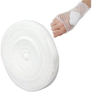 Elastisch netverband voor wondverband, elastische netbandage, 7 m x 2,5 cm, flexibel netverband elastisch slangverband fixeren van verbanden, buisverband elastisch
