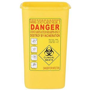 Outbit - Naaldcontainer - Geel - 1L - Medische Plastic Afvalbak voor Scherpe Voorwerpen