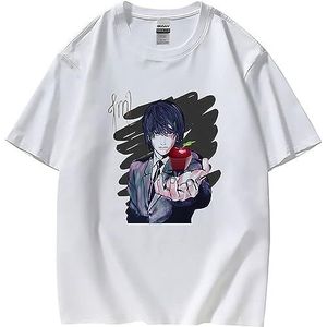 Death Note T-Shirts Light Yagami Kira Pullover Casual Loose Top Kira Yagami Light T-Shirts Death Note Costume overhemden(Small)