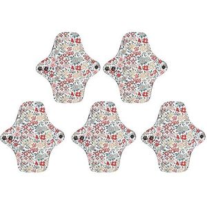 Herbruikbare vrouwelijke pads, wasbare vrouwelijke pads, lekvrij, huidvriendelijk katoen, vermijd allergieën, meerlagig, opvouwbaar voor zakenreizen (L)