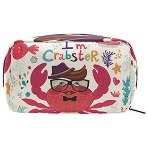 MONTOJ Grappige rode krabben make-up Zip Pouch cosmetische zakken