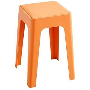 Living room Chairs，Chair for Bedroom，thickened plastic stool for home use, modern and simple, stackable and comfortable to sit on(Orange)