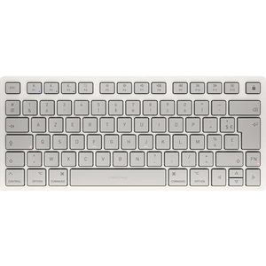 CHERRY KW 7100 Mini BT voor Mac, compact Mac-toetsenbord met 3 Bluetooth-kanalen, Franse lay-out (AZERTY), draadloos toetsenbord voor meerdere apparaten, maanlicht wit