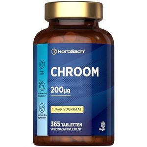 Chroom Picolinate 200mcg | Jaarvoorraad - 365 Vegan Tabletten | Chromium Picolinaat | Hoge Sterkte | Chroompicolinaat | Horbaach