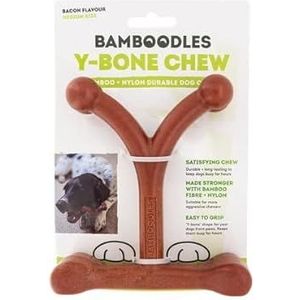 Bamboodles Y-Bone Chew Toy - om tandvlees te masseren voor zelfs agressieve kauwers (Medium)
