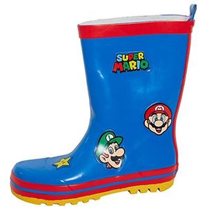 Super Mario Jongens Broers Rubber Wellington Laarzen Kids Nintendo Regenlaarzen Regenschoenen Wellys, Blauw, 34 EU