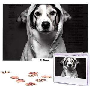 KHiry Puzzels, 1000 stuks, gepersonaliseerde legpuzzels van criminele honden foto's, fotopuzzel, uitdagende puzzel, voor volwassenen, personaliseerbare puzzel met opbergtas (74,9 x 50 cm)