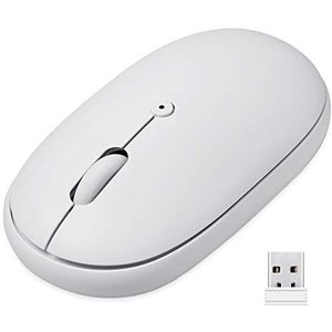 Perixx PERIMICE-610W draadloze draagbare muis - Nano 2.4G-ontvanger - verwisselbare bovenklep - stille klik voor laptop, notebook, pc en Mac - wit (11746-11779)