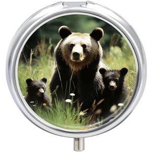Pillendoosje Travel Pill Organizer Mama Bear Gedrukt Leuke Pillendoos Handige Pillendoos Geschikt om in zakken en zakken te worden geplaatst