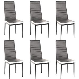 Vendeur pro Set van 6 stoelen Roman voor eetkamer, moderne eetkamerstoelen, 48 x 42 x 97 cm