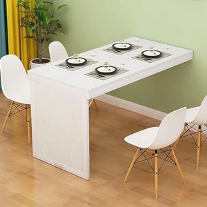 Klaptafel Wandklaptafel Keukenklaptafel Wandklaptafel Klapbladtafel, Converteerbare Zwevende Eettafel voor Kleine Ruimten, Kantoortafelbureau in CAS(White,100 * 60cm)