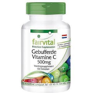 Fairvital | Gebufferde vitamine C 500mg - HOOG GEDOSEERD - VEGAN - 100 tabletten - calcium ascorbaat, calciumascorbaat