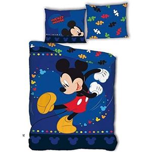 AYMAX S.P.R.L. Disney beddengoedset (dekbedovertrek 140 x 200 cm en kussensloop 63 x 63 cm), ontwerp met Mickey Mouse