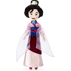 Disney Store stoffen pop van Mulan, 51 cm, pop met opgestoken haar, plastic bloemenkam en geborduurde gelaatstrekken, geschikt voor alle leeftijden