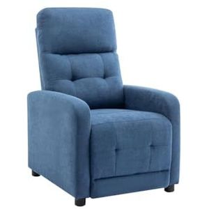 Vente-unique - Relaxfauteuil van blauwe stof JARAMILO