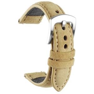 Horlogeband van suèdeleer 18mm 19mm 20mm 22mm Band Vintage handgemaakte horlogeband Grijs Bruin Vervangende Riemen for Horlogeaccessoires(Beige,19mm)