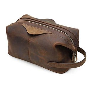 DieffematicDJB draagtas Brand Cosmetic Bag Men Leather Large Capacity Toiletry Bag Travel Portable Storage Wash Organizer Makeup Bag