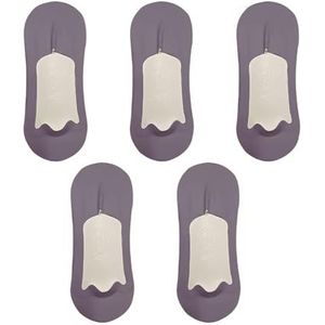 YIJIANUO 5 Paar Heren Sokken Katoen Ademend Zomer Ultradunne No Show Ice Silk Sok Siliconen Antislip Bodem Absorberen Zweet Mannen Boot Sok, 5 Paars, EU 37-45