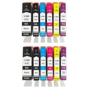 Inktcartridge for Canon 580 581 PGI-580 CLI-581 PGI580 CLI581 580XL TR7550 TR8550 TR 7550 TS6150 TS6151 TS 6150 printer(2 Set)