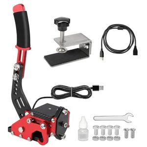 KANGYEBAIHUODIAN Nieuwe USB Logitech Remsysteem Handrem/Drift Adapter Board Fit for Rally G29/G27/G25 PC Hall sensor SIM Racing Games T300 T500 (Color : Red with clip)