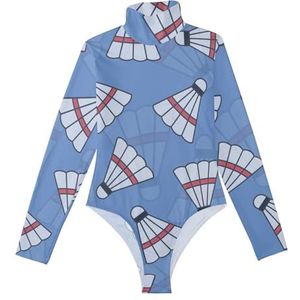 LI ZHI XIN Rompertjes met lange mouwen voor dames, eendelige jumpsuit met hoge hals, coltrui, turnpakje, top voor meisjes, dans, workout, fitness, bodysuit, badminton, cartoonpatroon, Meerkleurig, S