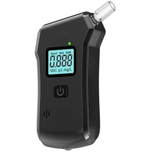 Draagbare digitale alcohol-ademtester met LCD-scherm, alcoholtester for gebruik bij rijtesten onder invloed, 5 mondstukken(Breathalyzer)