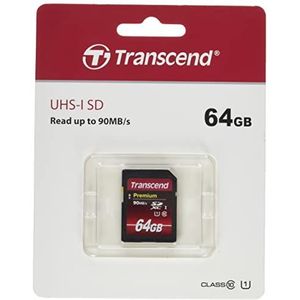 Transcend 64 GB SDXC-geheugenkaart, klasse 10, UHS-I, overdrachtssnelheid 90 MB/s (max.)