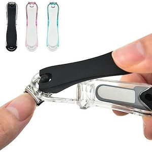 Blauwe 2in1 Grip 360 Rotary Vingernagels Teennagels Nagelknipper Voor Mannen Vrouwen Met File Cutter Cuticle Schaar Heavy Duty Rvs Professionele Manicure Accessoires Tool Nail Gereedschap