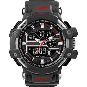 Timex UFC Heren Tactic 53mm Horloge - Grijze Band Zwarte Wijzerplaat Grijze Kast, Grijs, Grijs, riem