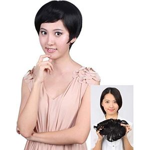 Korte zijscheiding haarstukje clip in voorhoofd Wiglet naadloze Topper voor vrouwen die grijs haar #30 lichte zuring bedekken