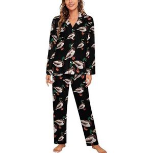 Wild Duck lange mouwen pyjama sets voor vrouwen klassieke nachtkleding nachtkleding zachte pyjama sets lounge sets