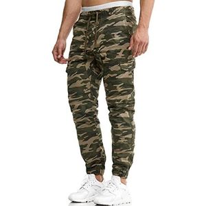 Indicode Heren Levy Cargo Pants | Cargobroek van katoen met 6 zakken Dired Camouflage 3XL