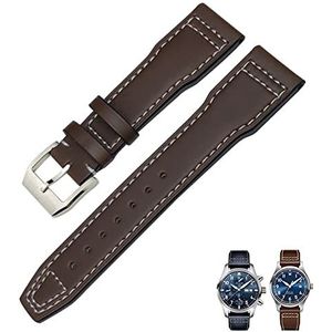 OFWAX Lederen Horlogebandje 20mm 21mm 19mm 22mm Koeienhuid Horlogebanden Voor IWC Mark Big Pilot Spitfire PORTOFINO Horloge Accessoires(Original Brown 1,20mm)