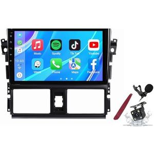 Android 14 Autoradio Sat Navi voor T-oyota Vios (2014-2016) 9 Inch Touchscreen Multimedia Speler met Draadloze Carplay GPS Navigatie FM RDS Bluetooth 5G-WiFi SWC DSP,M120s